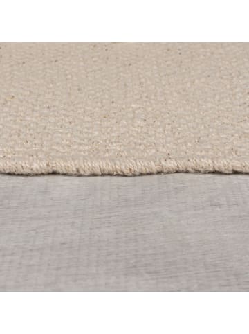 KADIMA DESIGN Handgewebter Teppich aus Baumwolle, geometrisches Muster in Naturfarben