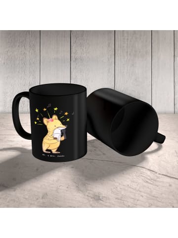 Mr. & Mrs. Panda Kaffeetasse Sängerin Herz ohne Spruch in Schwarz