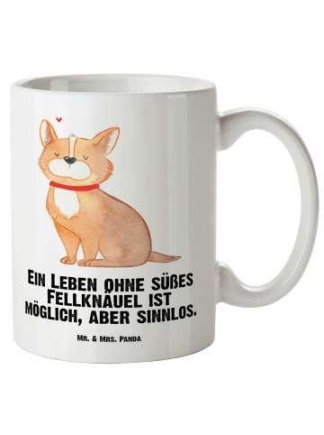 Mr. & Mrs. Panda Jumbo Tasse Hund Glück mit Spruch in Weiß