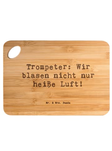 Mr. & Mrs. Panda Frühstücksbrettchen Spruch Trompete Kunst mit S... in Braun