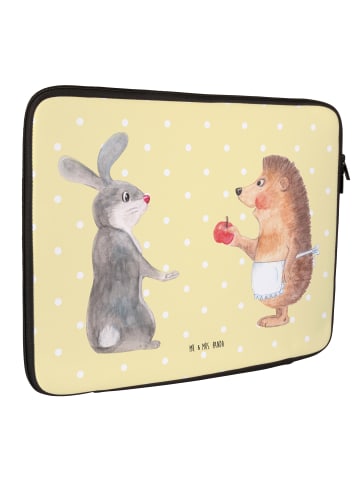 Mr. & Mrs. Panda Laptop Bag Hase Igel ohne Spruch in Gelb Pastell