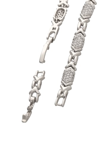 faina Women Link Bracelet With Rhinestones in Silver