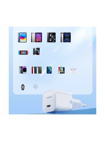 COFI 1453 USB C 20W PD Mini-Ladegerät mit USB-C-Kabel in Weiß
