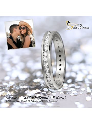 GoldDream 333 Weißgold - 8 Karat Damen Ringe Zirkonia Fingerring  54 (17,2)