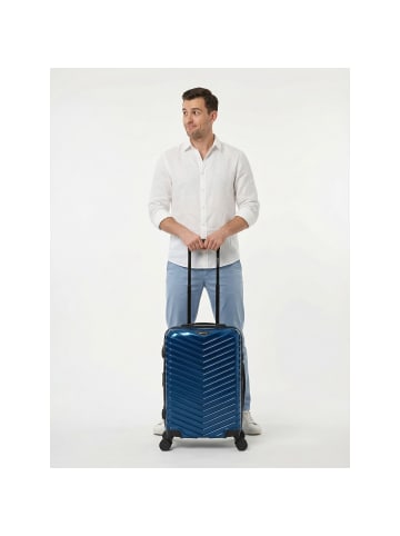 Redolz Essentials 18 4 Rollen Kabinentrolley 55 cm mit Dehnfalte metallic-blue shiny