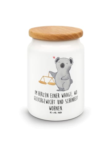 Mr. & Mrs. Panda Vorratsglas Waage Astrologie mit Spruch in Weiß