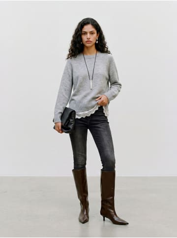 Vero Moda Strickpullover in Medium Grey Melange