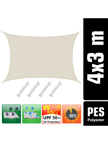 AMANKA Sonnensegel Desert Dunes 300 x 400 cm in beige