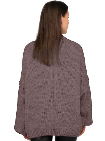 Reichstadt Damen Relaxed Fit Strickjacke Oversized-Look in Taupe
