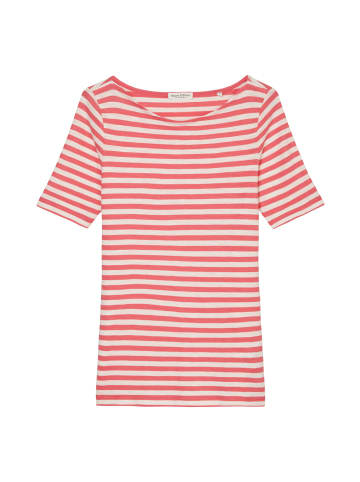 Marc O'Polo Gestreiftes T-Shirt slim in multi/ melon red