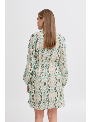 ICHI Kleid IHVERA Loose fit in Beryl Green Ikat aop