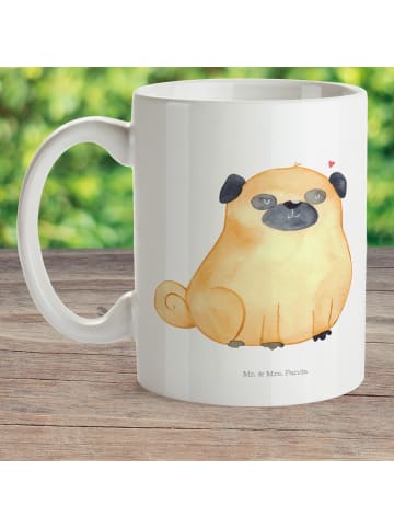 Mr. & Mrs. Panda Kaffeepott Mops ohne Spruch in Weiß