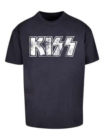 F4NT4STIC Heavy Oversize T-Shirt Kiss Rock Band Vintage Logo in marineblau