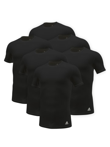adidas T-Shirt Crew Neck Shirt (6PK) in Black