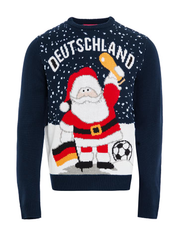 Threadbare Weihnachtspullover THB Xmas Jumper Germany in blau-schwarz