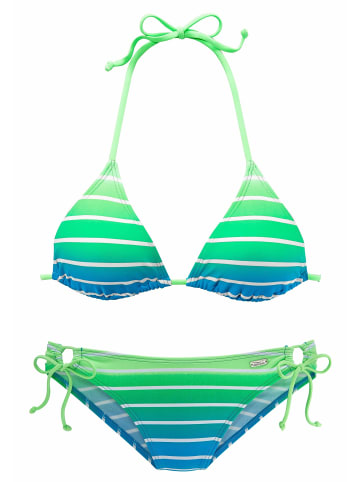 Venice Beach Triangel-Bikini in türkis-gestreift