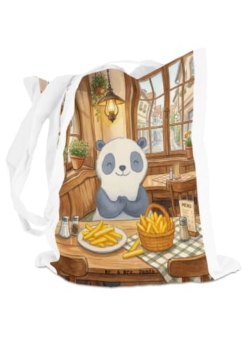 Mr. & Mrs. Panda Shopping Tasche Panda Pommes Gebet Design ohne ... in Weiß