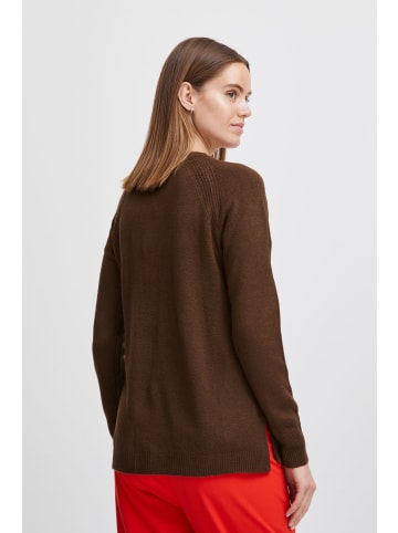 b.young Strickpullover BYMALEA SLIT JUMPER 3 - 20811905  Langarmpullover mit Rundhals-Ausschnitt in Braun