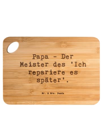 Mr. & Mrs. Panda Schneidebrett Spruch Papa Meister mit Spruch in Braun