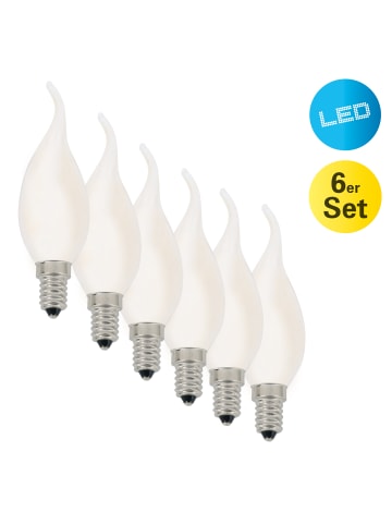 näve E14 6er-Set LED-Kerze 3,8W "Windstoß" in weiß