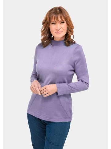 GOLDNER Kurzgröße:  Stehbundpullover Unkomplizierter Stehbundpullover in flieder