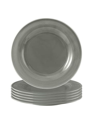 6er Set Speiseteller Beat Color Glaze in Perlgrau ø 27,7 cm