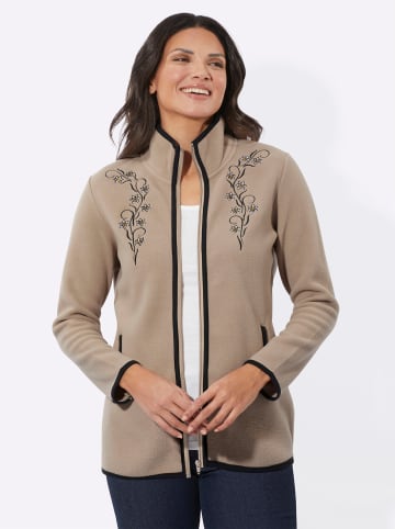 Sieh an! Fleece-Jacke in sesam-schwarz