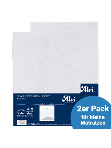 Alvi Spannbetttuch 2er Pack aus Bio-Baumwolle für kleine in weiss