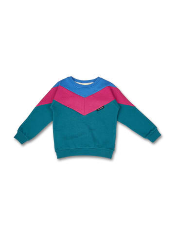 MANITOBER Cut & Sew Sweatshirt in Blue/Berry/D.Green