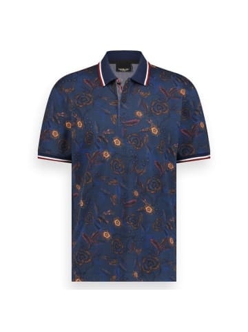 Twinlife Polo-Shirt allover print in Blau