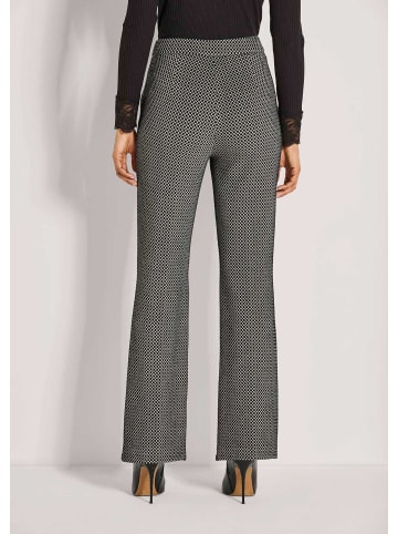 MADELEINE Jacquardhose mit geradem Schnitt in schwarz / wollweiß