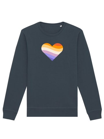 wat? Apparel Sweatshirt Rainbow Heart in India Ink Grey