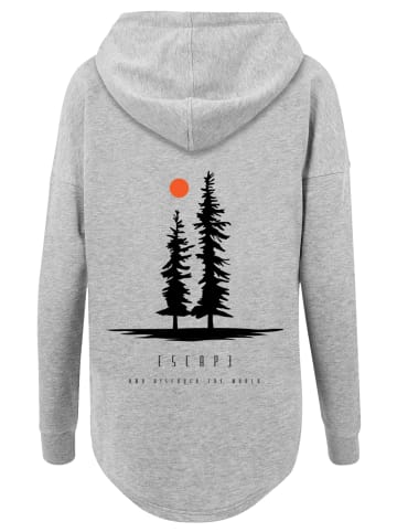 F4NT4STIC Oversized Hoodie Oversize Escape Discover the World Pinetree in grau