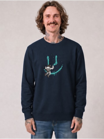 wat? Apparel Sweatshirt Graffiti Astronaut in Dunkelblau