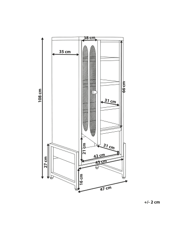 Beliani Büroschrank SOLETTA in Weiß - (W) 47 x (H) 108 x (L) 35 cm