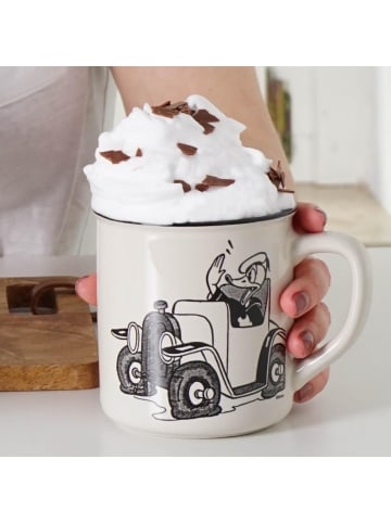 Geda Labels Tasse Donald Duck im Auto Vintage in Beige - 400ml