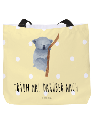 Mr. & Mrs. Panda Reisetasche Koalabär mit Spruch in Gelb Pastell