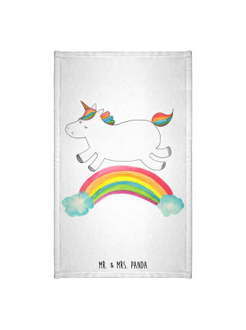 Mr. & Mrs. Panda Gästehandtuch Einhorn Regenbogen ohne Spruch in Weiß