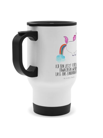 Mr. & Mrs. Panda Thermobecher Einhorn Pupsen mit Spruch in Weiß
