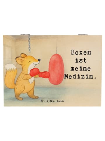 Mr. & Mrs. Panda Holzkiste Fuchs Boxen Design mit Spruch in Weiß