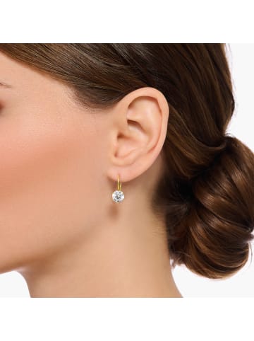 Thomas Sabo Ohrhänger Mit Großem, Weißem Zirkonia in gold, weiß