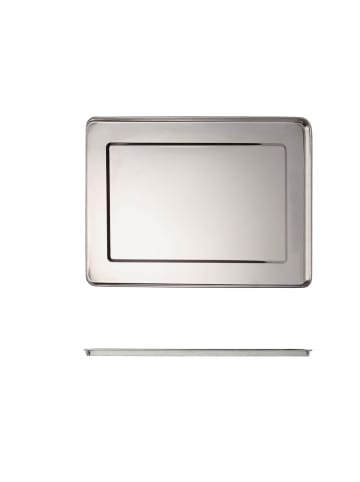 relaxdays 3x Servierplatte in Silber - (B)48 x (T)33 cm