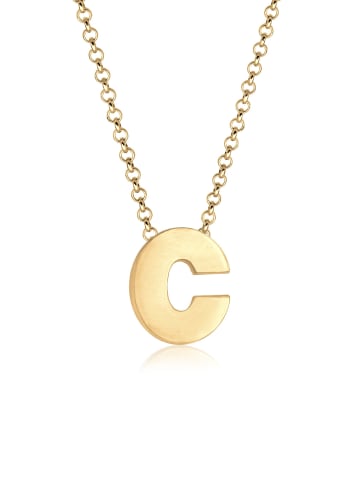 Elli Halskette 925 Sterling Silber Buchstabe, Buchstabe - C in Gold