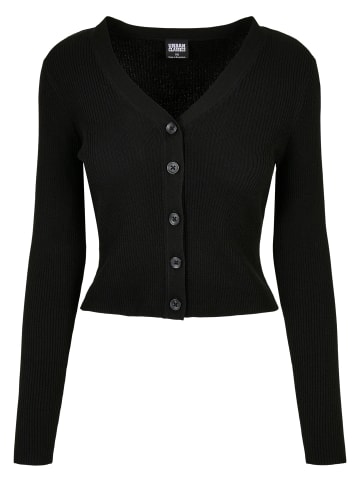 Urban Classics Urban Classics Damen Ladies Short Rib Knit Cardigan in black