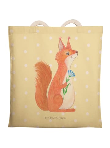 Mr. & Mrs. Panda shopping bag Eichhörnchen Blume ohne Spruch in Gelb Pastell