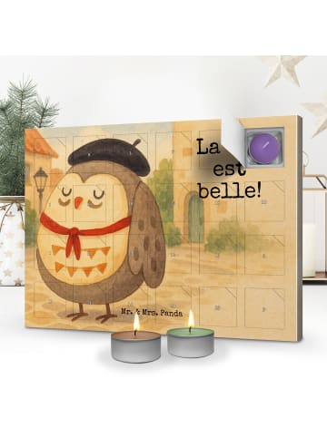 Mr. & Mrs. Panda Adventskalender Eule Frankreich Design mit Spruch in Weiß