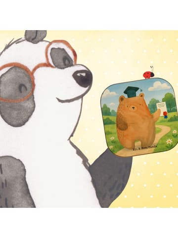 Mr. & Mrs. Panda Holzuntersetzer Bär Prüfung Design ohne Spruch in Weiß