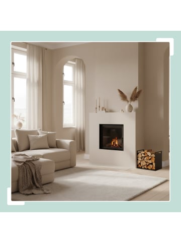 relaxdays Kaminholzregal in Schwarz - (B)35 x (H)40 x (T)30 cm