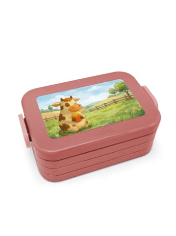 Mr. & Mrs. Panda Lunchbox Kuh Pommes Design ohne Spruch in Rot Pastell