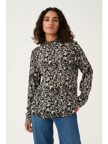 Kaffe Langarm-Bluse KAamber in Black/ElefantS. GraphicFlower
